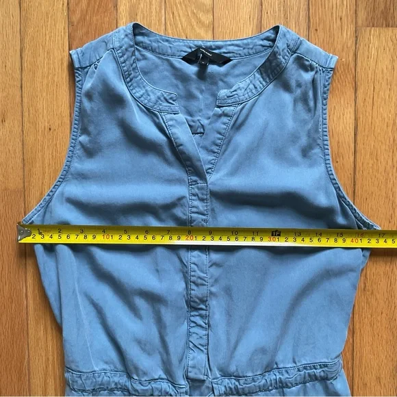 Vero Moda Blue Fit & Flare Sleeveless Tie Waist Midi Dress Office Career M - Picture 6 of 10